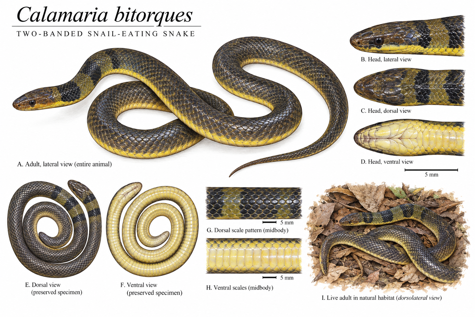 Calamaria bitorques adult study plate
